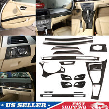 17pcs ABS Carbon Fiber Interior Panel trim Cover For BMW 3 Series E90 05-12 picture