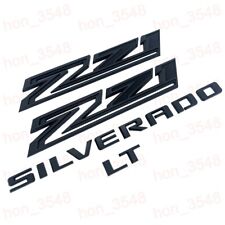 4pc 2019-2024 Matte Black Chevrolet Silverado LT Z71 Emblem Nameplate Badge Kit picture