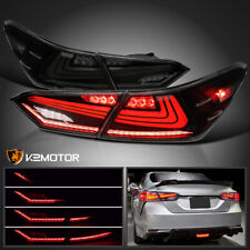 Black/Smoke Fits 2018-2022 Toyota Camry LED Tail Lights+Sequential Signal Lamp picture
