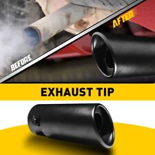 Car Black Rear Exhaust Pipe Tail Muffler Tip Round Stainless Steel Accessories picture