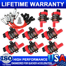 HIGH OUTPUT PERFORMANCE IGNITION COILS 8PACKS & PLUG WIRES FOR GM LQ4 LQ9 LS LS1 picture