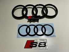 Original Audi S8 Rings Front Rear Emblems Glossy Black picture