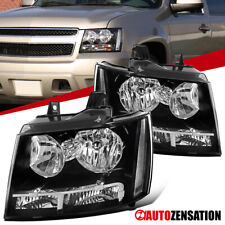 Fit 2007-2014 Chevy Avalanche Tahoe Suburban Black Headlights Head Lamps 07-14 picture