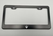 Laser Engraved Maserati Logo Black  License Plate Frame Stainless Steel picture