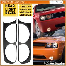 For 2008-14 Dodge Front Challenger Headlight Cover Bezel Lamp Gille Cap New USA picture