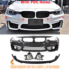 M3 Style Bumper Cover For BMW F30 +Fog light+Performance Lip+W/PDC 2012-2018 picture