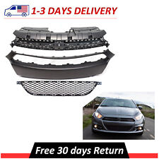 3PC Front Bumper Molding & Upper & Lower Grille Kit For 2013-2016 Dodge Dart picture