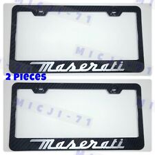 X2 100% Maserati Carbon Fiber Style Stainless Steel License Plate Frame Holder picture