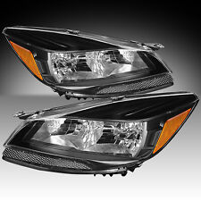 Fit 2013 2014 2015 2016 Ford Escape SUV Black Headlights Assembly Headlamps Set picture