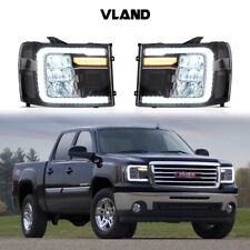 VLAND 2xLED Reflector Headlights For 2007-2013 GMC Sierra 1500 2500HD 3500HD picture