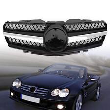 Grille Grill black Fit Mercedes R230 SL500 SL600 2003-2006 2005 1 Fin Star AMG picture