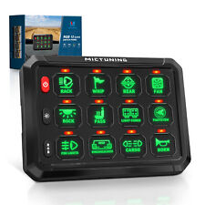 MICTUNING P1S 12 Gang Switch Panel RGB  LED Light Bar Relay System Marine 12/24V picture