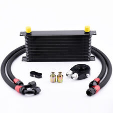 10 ROW AN10 ALUMINUM RACING ENGINE OIL COOLER + FILTER RELOCATION KIT picture