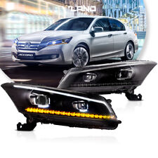 2PCS Vland LED Headlights For Honda Accord 2008-2012 Front Lamps W/Sequential picture