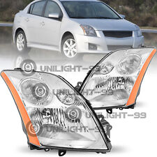 For 2007-2009 Nissan Sentra 4DR Chrome Halogen Headlights Headlamps Left+Right picture