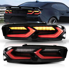 For 2019-2023 Chevrolet Chevy Camaro LED Tail Lights Red Smoke Sequential Pair picture
