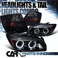 Fit 05-10 Scion tC Black LED Halo Projector Headlight+Glossy Blk Smoke Tail Lamp picture