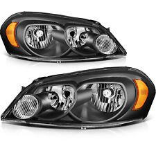 Headlights Assembly For 2006-2013 Chevy Chevrolet Impala Pair Black Headlamps picture