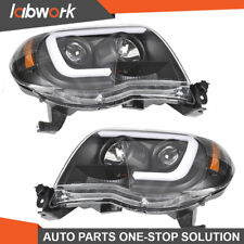 Labwork Headlight For 2005-11 Toyota Tacoma LED Projector Black Drive+Passenger picture