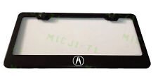 Laser Engraved Etched Acura Logo Stainless Steel License Black Plate Frame picture
