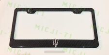 3D Maserati Emblem Carbon Fiber Style Stainless Steel License Plate Frame picture
