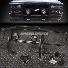BLACK BRUSH GRILLE GUARD+ROUND CLEAR FOG LIGHT FOR 88-99 C/K C10 SUBURBAN TAHOE picture