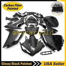 Glossy Black Carbon Fiber Fairing Kit +Tank +Bolts for Yamaha YZF R1 2007-2008 picture