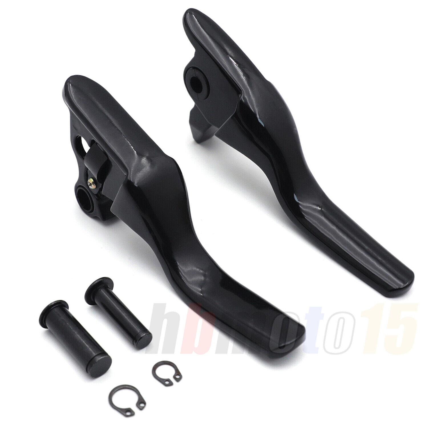 Black Shorty Brake Clutch Lever Glossy Smooth For Harley 2008-2013 Touring Trike
