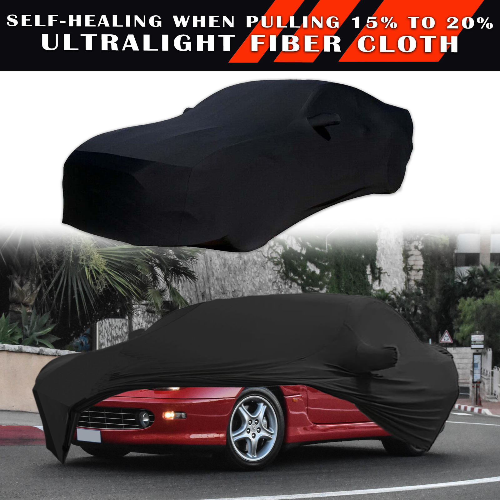 Black Indoor Car Cover Stain Stretch Dustproof For Ferrari 456GT 488 599