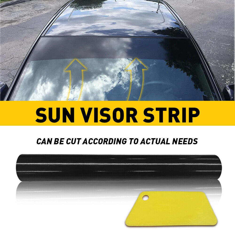 Black Sun Visor Strip Windshield Banner Vinyl Long Premium Lasting Blank Decal