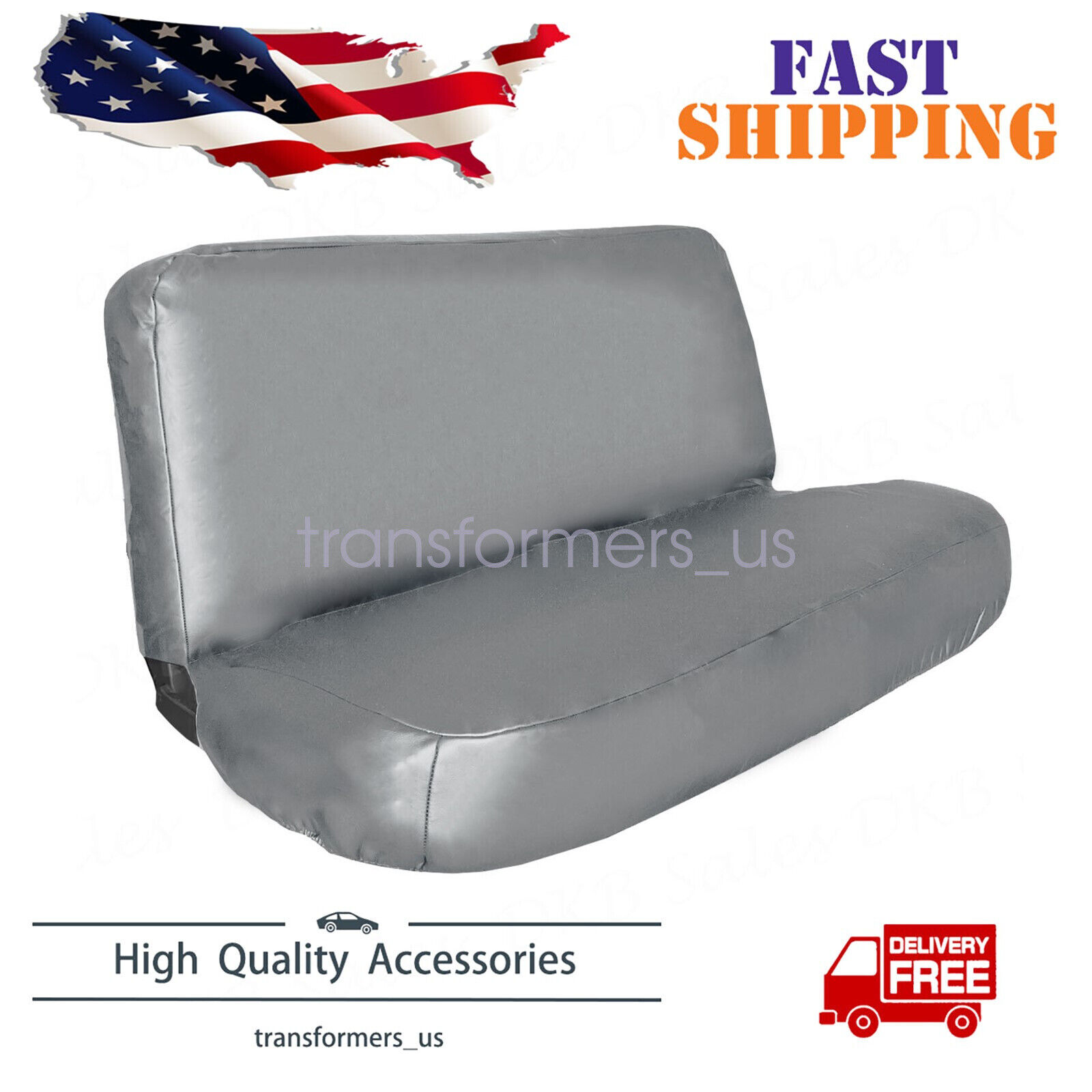Universal PU Leather FULL SIZE Bench Truck Seat Cover Gray / Beige / Black