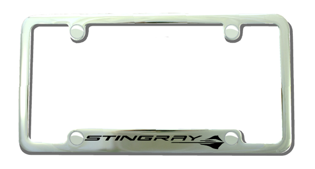 Chevrolet Stingray Logo Solid Chrome Brass License Plate Frame Official Licensed