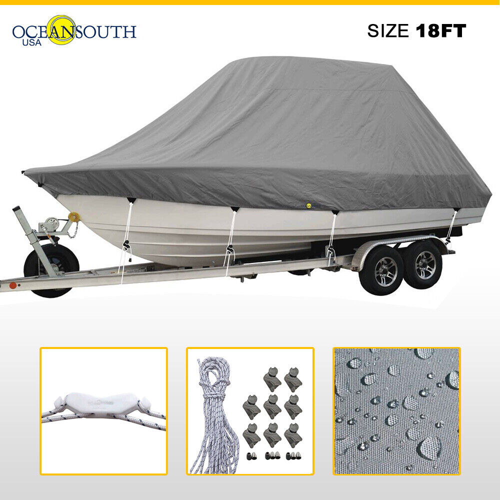 Oceansouth T-Top Fishing Boat Gray Trailerable Storage Waterproof Cover