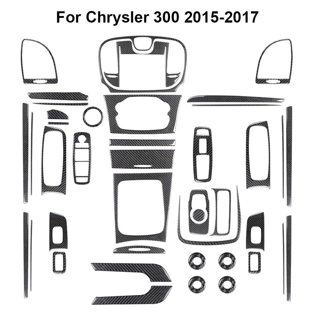 43Pcs For 2015-2022 Chrysler 300 Carbon Fiber Full Interior Kit Cover Trim