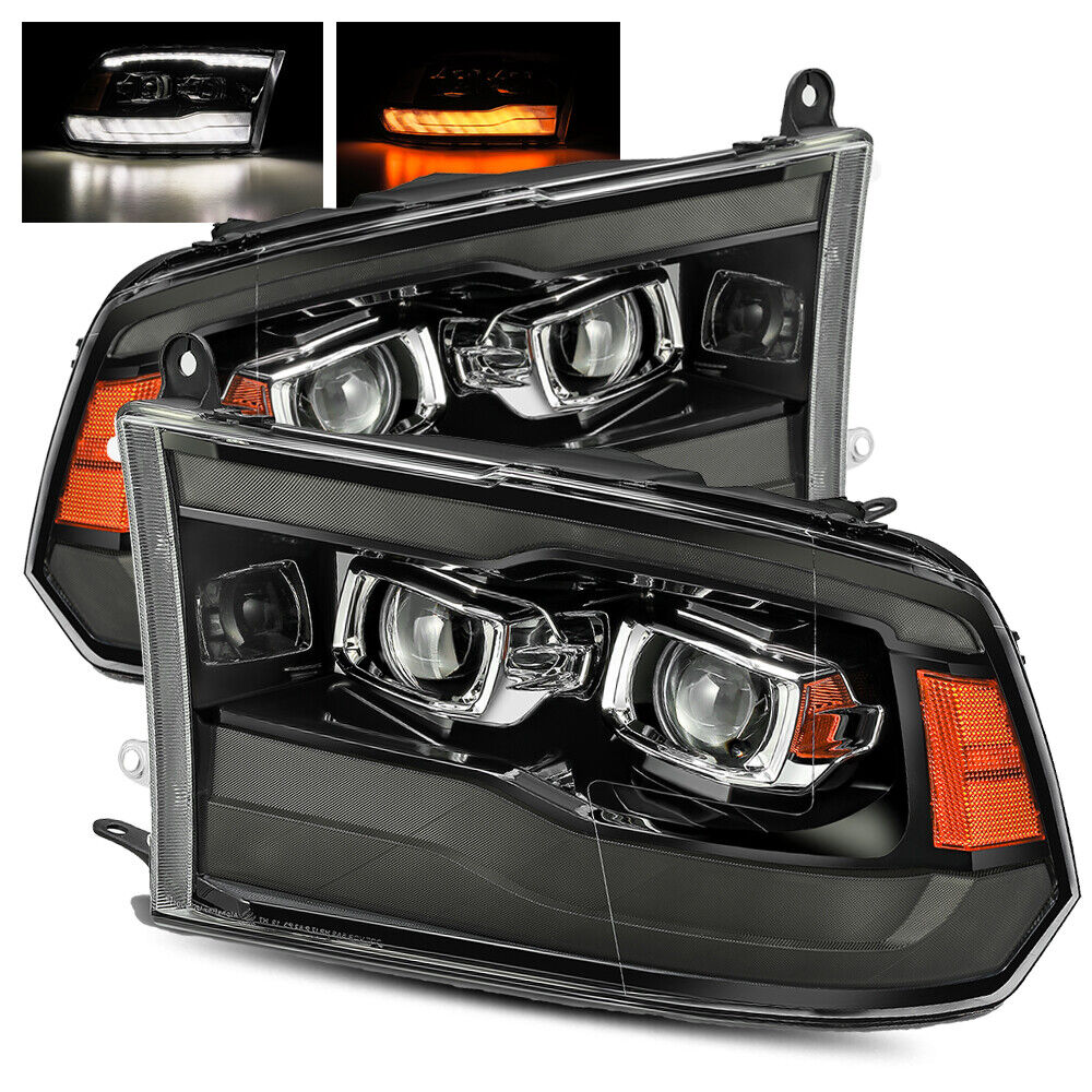For 2009-2018 Ram 1500/2500/3500 Dual DRL/Sequential Signal Projector Headlights