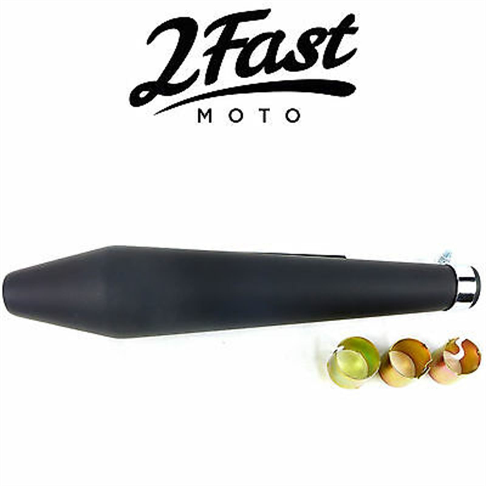 Matte Black Shorty Hooligan Muffler Cafe Racer Slip-On Custom 2fm-80-84033