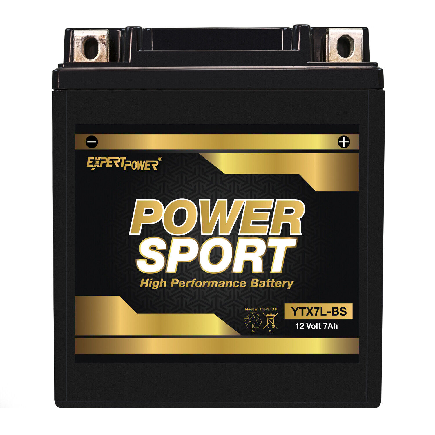 ExpertPower YTX7L-BS 12V 7AH Sealed AGM Replacement Battery for Motorcycle
