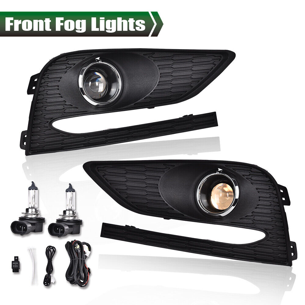 Fit For 16-18 Chevy Cruze Bumper Projector Fog Lights Driving Lamps W/ Switch 