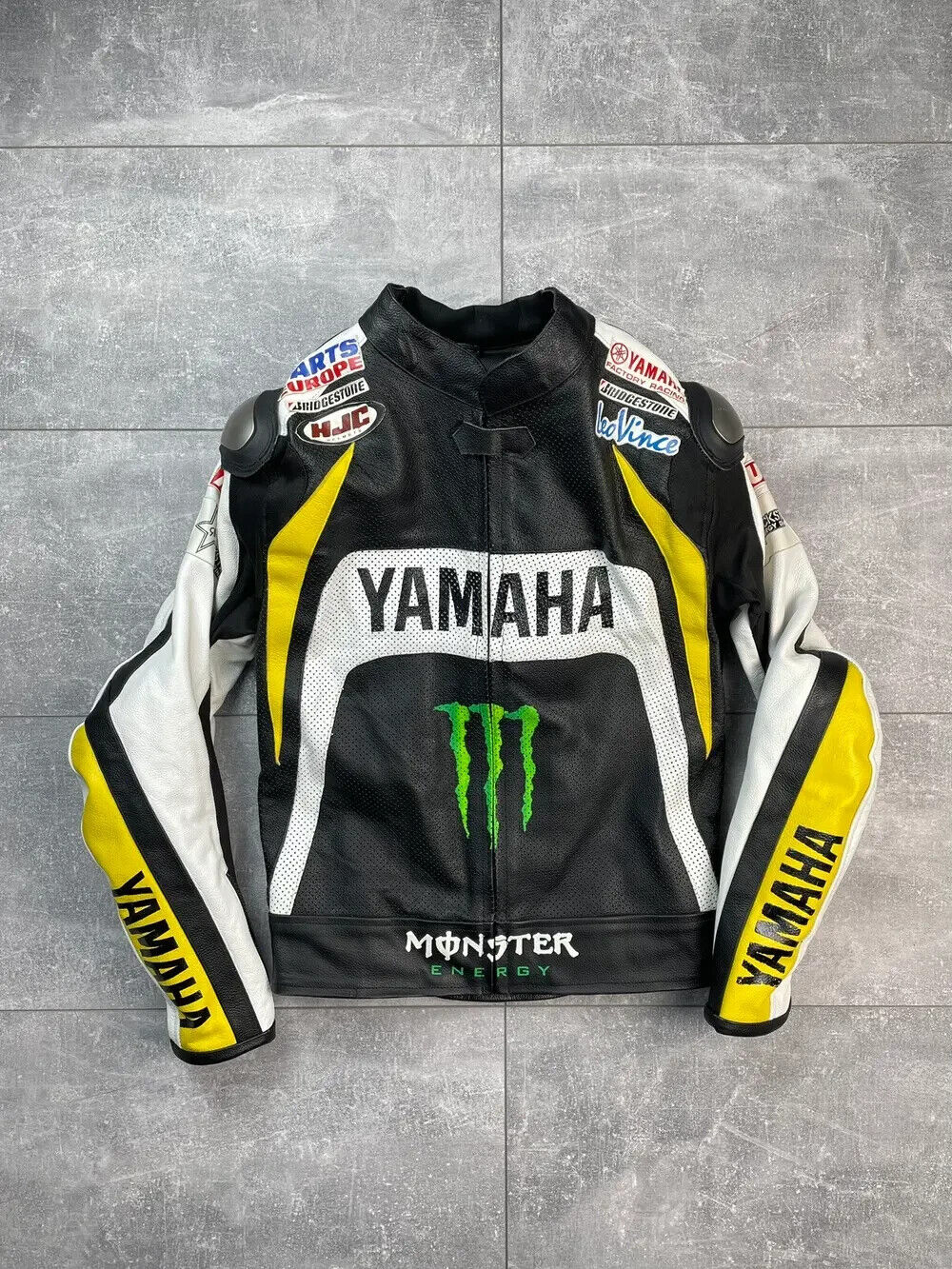 Yamaha Men's Motorbike Racing Genuine Cowhide Leather Motorcycle Biker Jacket
