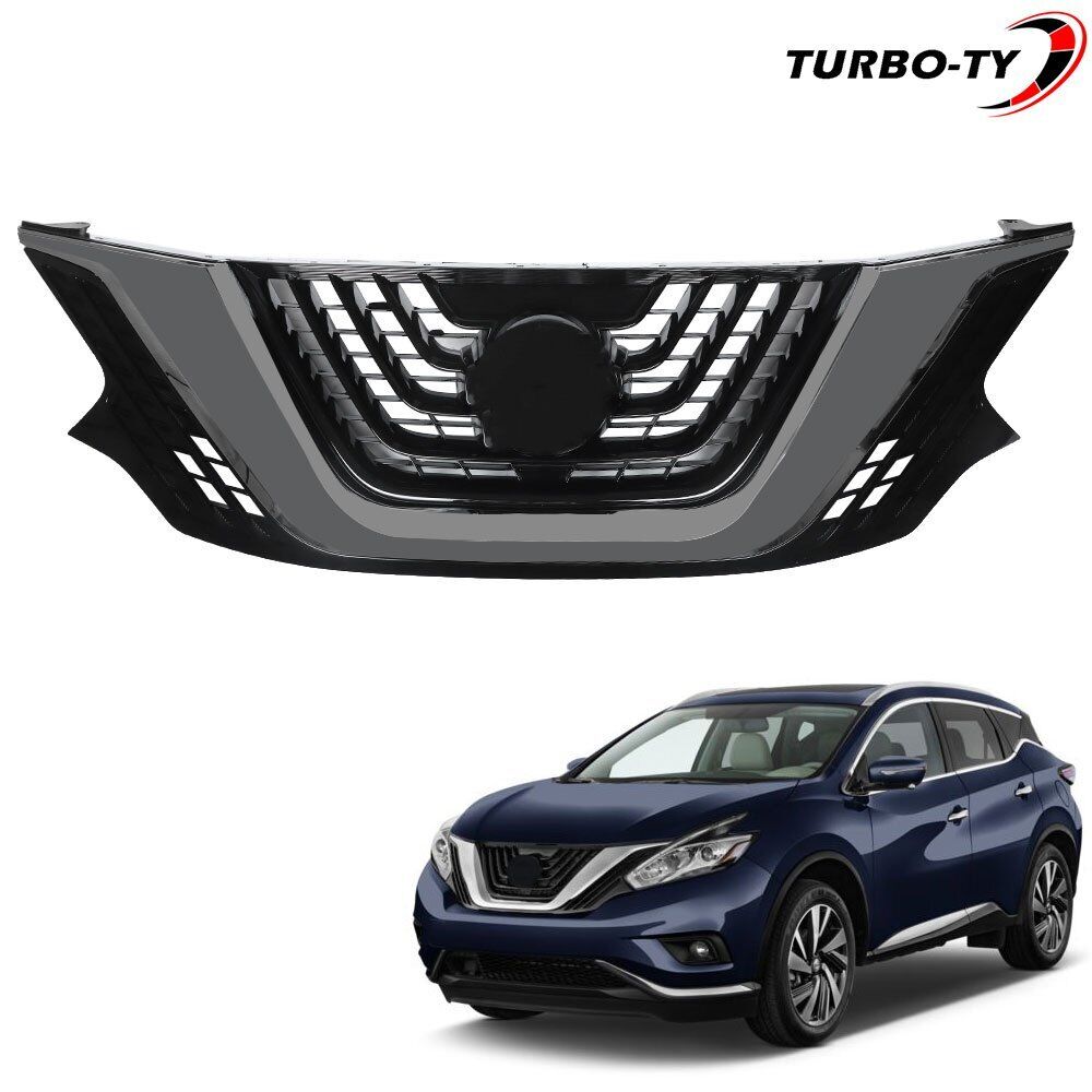 Front Bumper Upper Grille Grill Chrome & Black Fit For 2015-2018 Nissan Murano