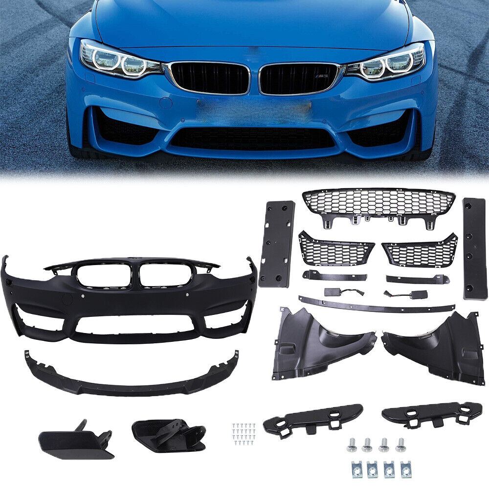F80 M3 Style Front Bumper For BMW F30 3 Series Sedan w/ PDC Holes 2012-2018