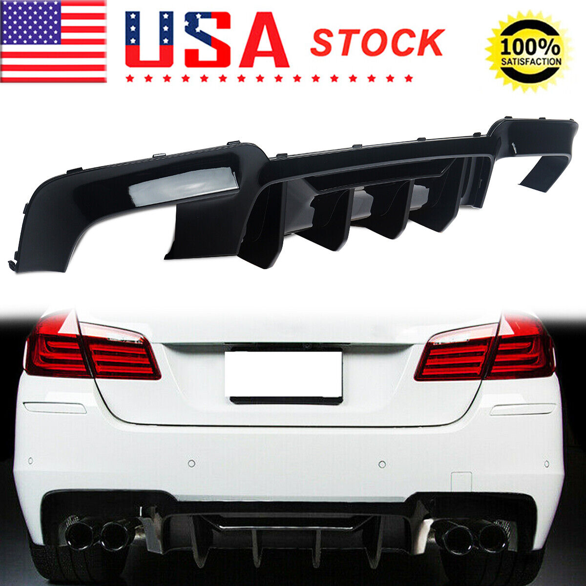 Glossy Black M5 Competition Style Rear Diffuser For BMW F10 M5 Sedan 2010-2017