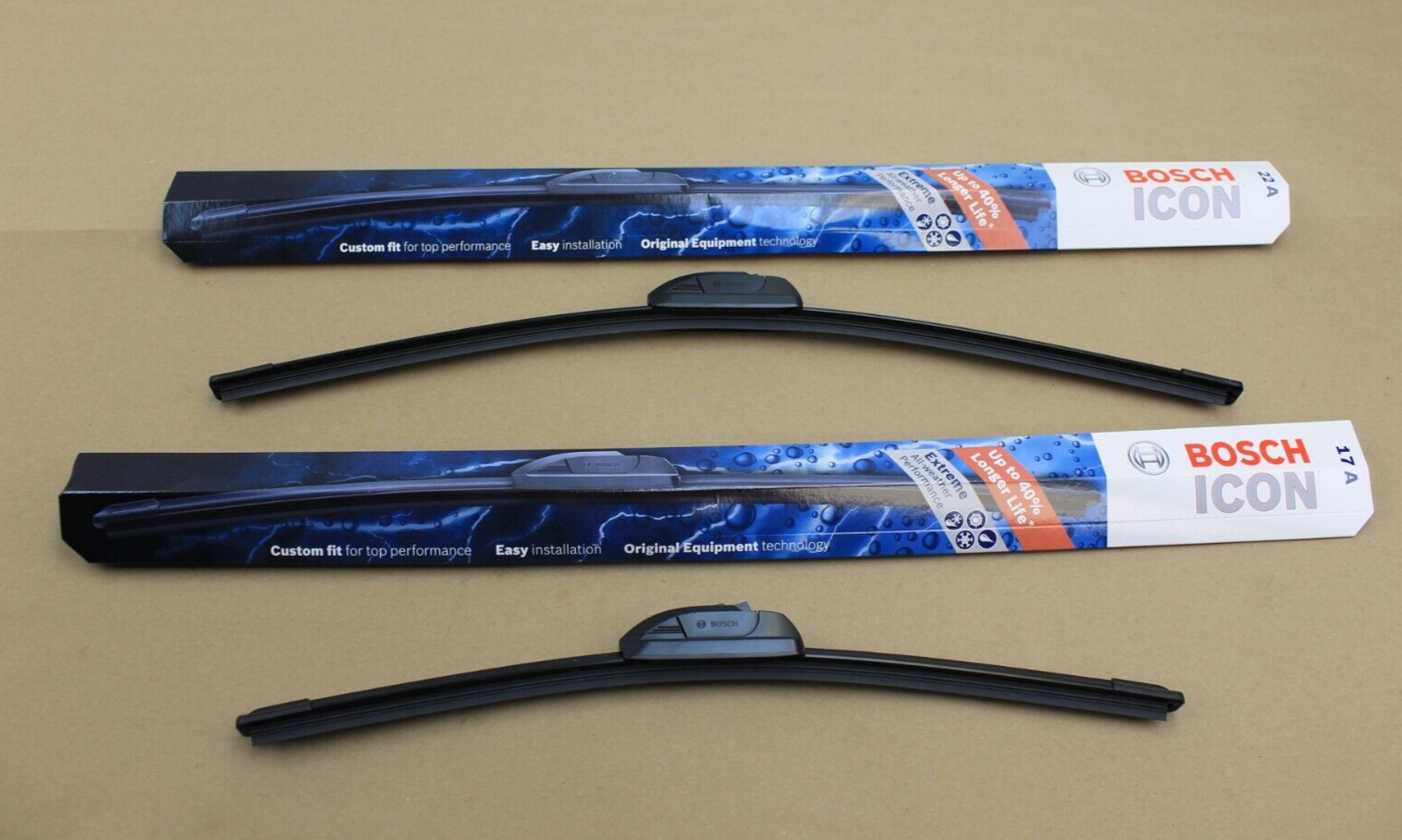Bosch ICON Wiper Blades 22A17A (Set of 2) Fits Cobalt G5 Sunfire Sentra and more