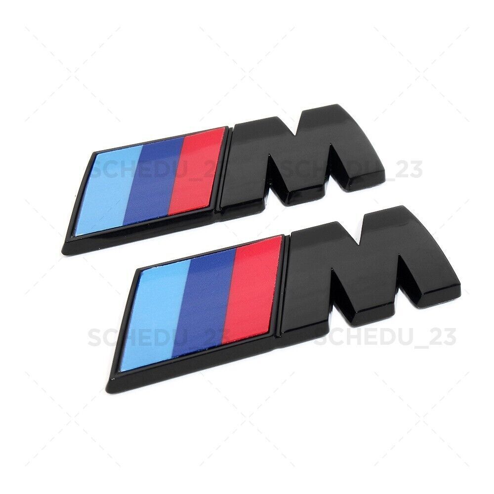2x BMW M Series Fender Sport Nameplate Emblem Badge Car ABS Mini Gloss Black