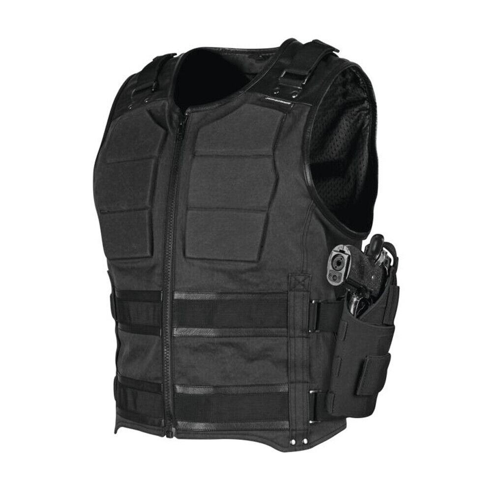 Speed and Strength True Grit Black Armored Motorcycle Vest Men's Sizes M-XL & 3X