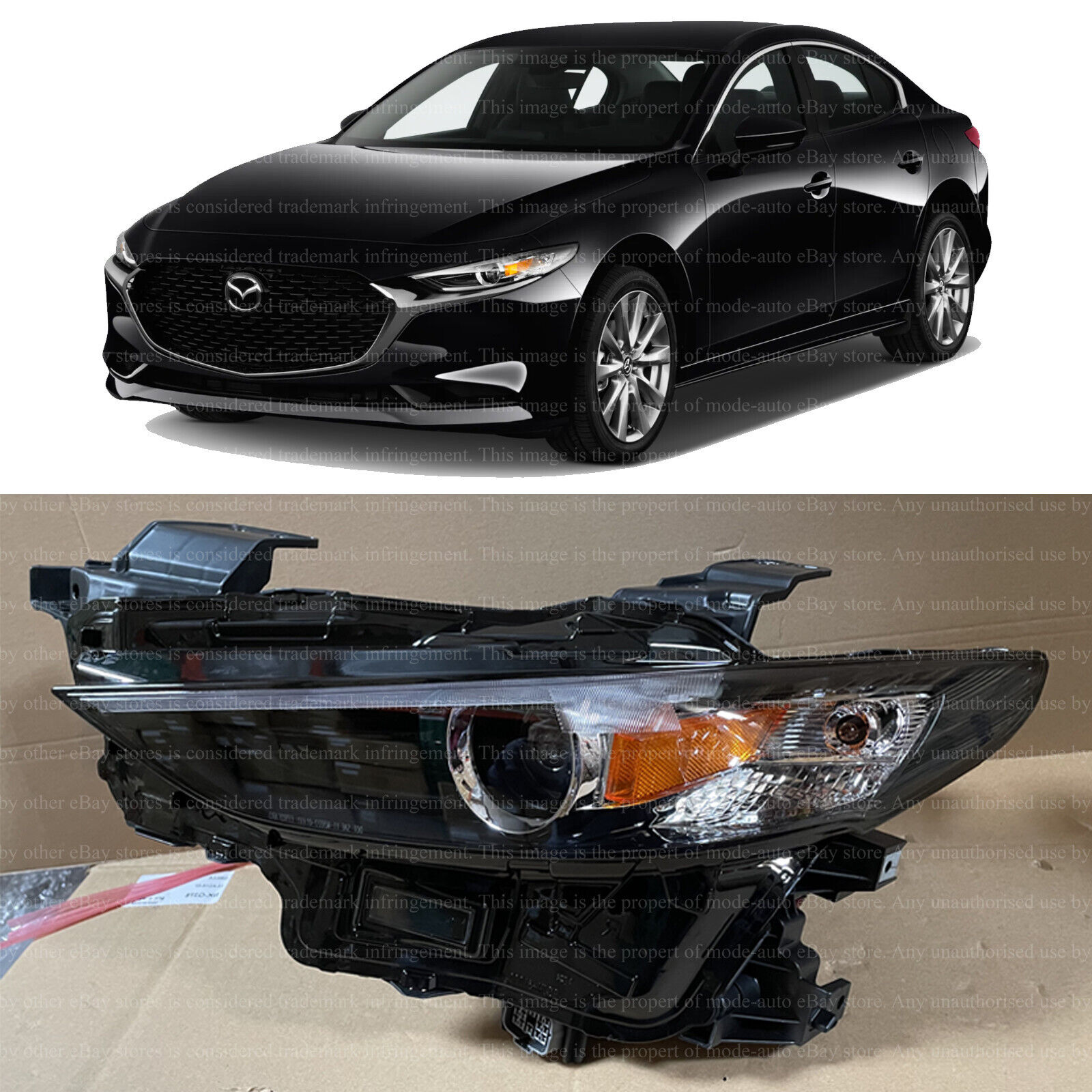 Front LED Headlight Assembly W/o Adaptive Left Driver Side for 2019 2022 Mazda 3