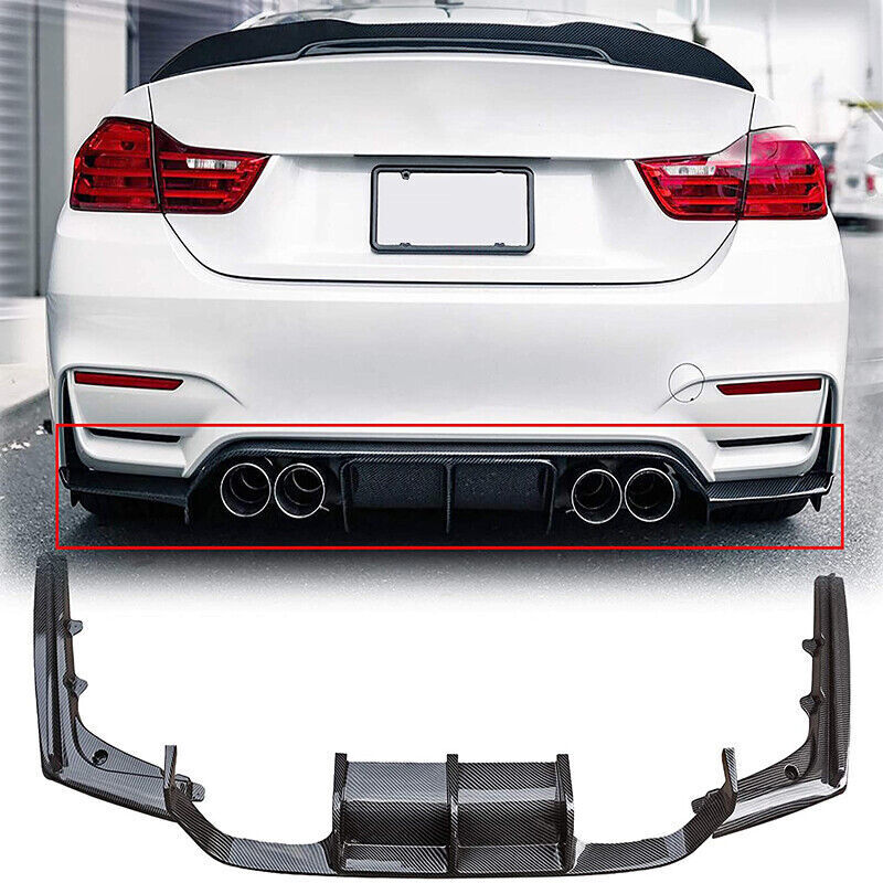 3x Carbon Fiber Rear Bumper Diffuser Lip For BMW F80 M3 F82 M4 V Style 2014-2020