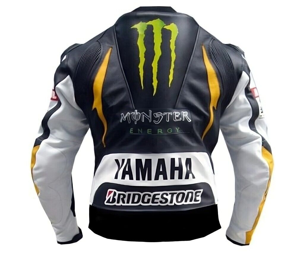 Yamaha Men's Racing Motorcycle Cowhide Leather Jacket Motorcycle Biker Jacket
