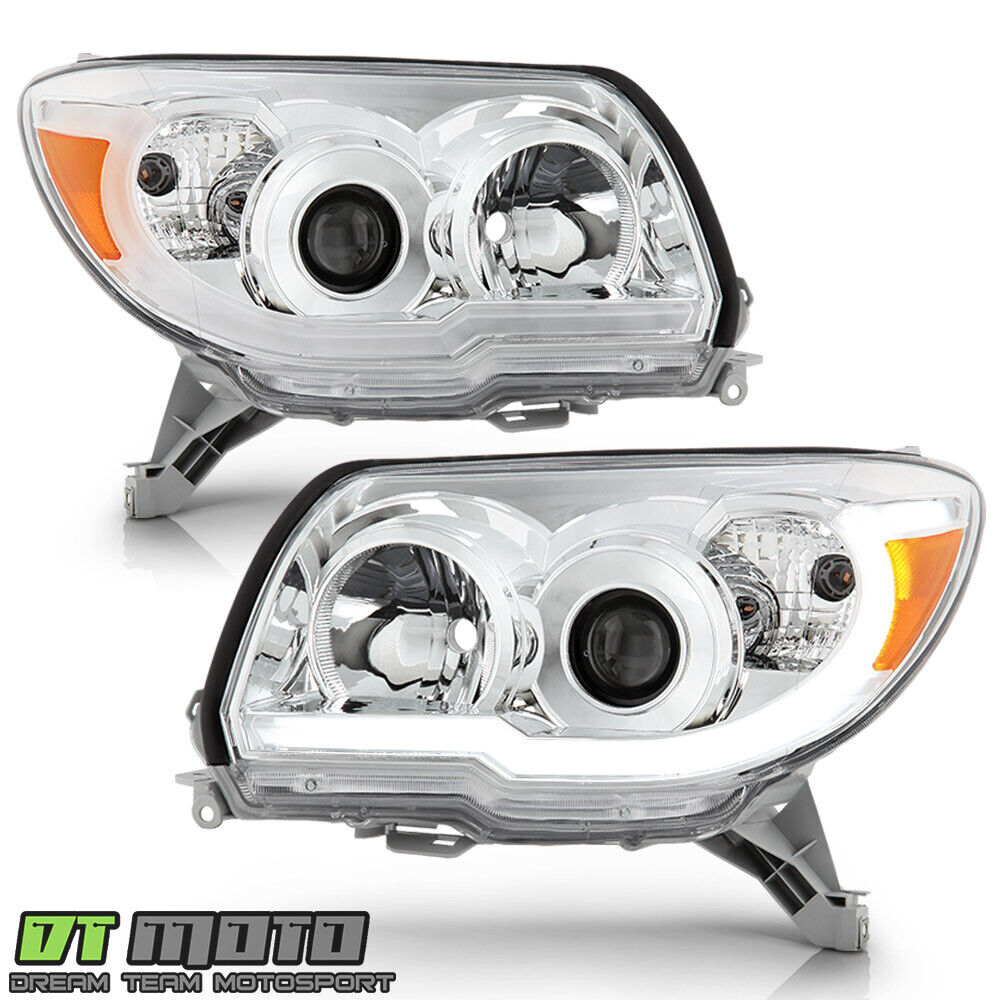 For 2006-2009 Toyota 4Runner Chrome LED Tube Upgrade Style Projector Headlights