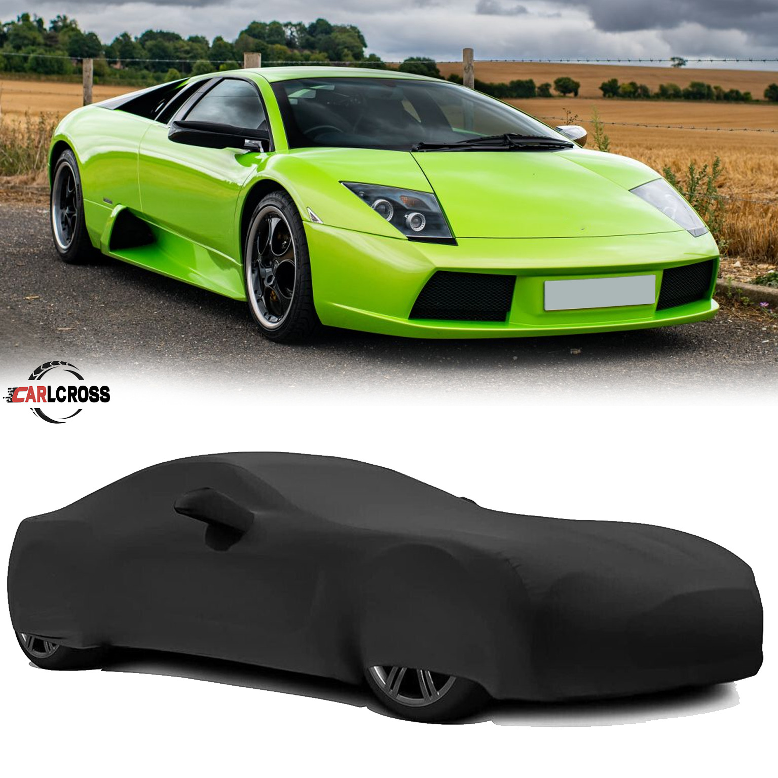 For Lamborghini Murcielago ,Black Full Body Cover,Satin Elastic indoor Dustproof